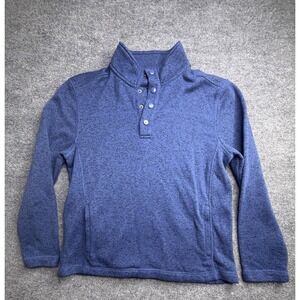 G.H. Bass And Co Men's Blue Quarter Zip Pullover Size Large